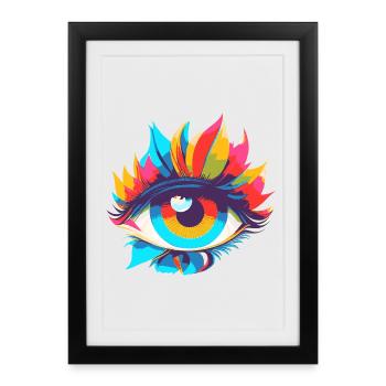 Colorful Eye Magic Pop Art - Framed poster (27 × 37 cm) - black - Front