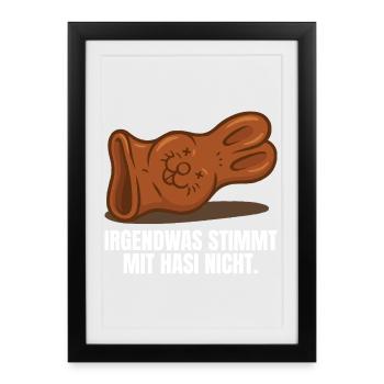 Schokoladenhase Ostern - Gerahmtes Poster (27 × 37 cm) - Schwarz - Vorne
