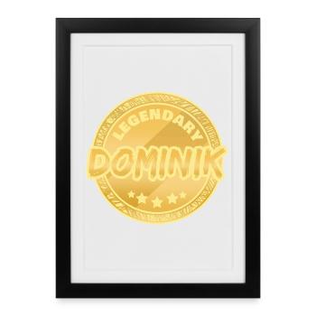 Dominik - Affiche encadrée (27 × 37 cm) - noir - Devant