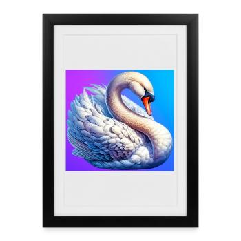swan - Framed poster (27 × 37 cm) - black - Front