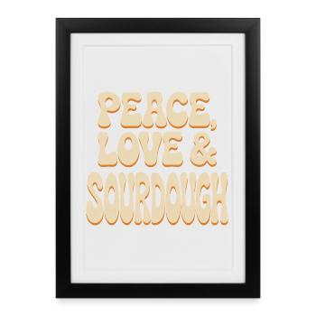 Paix, Amour et Levain - Affiche encadrée (27 × 37 cm) - noir - Devant