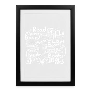 Stacked Books Sketch - Framed poster (27 × 37 cm) - black - Front