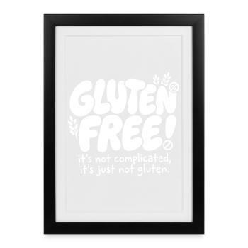 Gluten Free simply explained Humor - Framed poster (27 × 37 cm) - black - Front