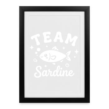 Sardine Team - nautical design - Framed poster (27 × 37 cm) - black - Front