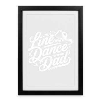 Père de la danse en ligne - Logo du script - Affiche encadrée (27 × 37 cm) - noir - Devant