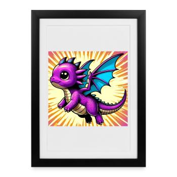 dragon - Framed poster (27 × 37 cm) - black - Front