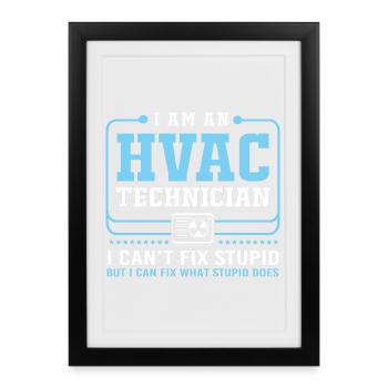 Air Conditioning Technician Technician Refrigeration Technician Heating - Framed poster (27 × 37 cm) - black - Front