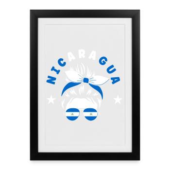 Nicaragua Flag Pride & Home - Framed poster (27 × 37 cm) - black - Front