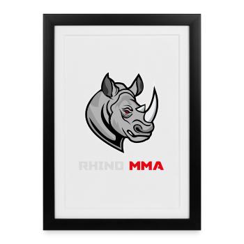 Rhino MMA Fighter Savage Gym Beast - Framed poster (27 × 37 cm) - black - Front