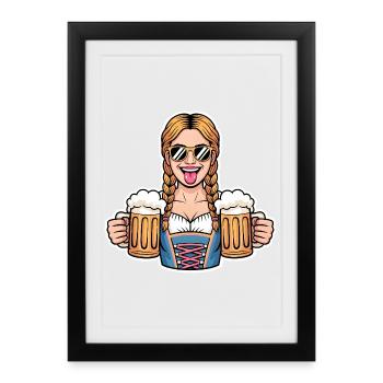 Drindl Beer Bondine - Affiche encadrée (27 × 37 cm) - noir - Devant