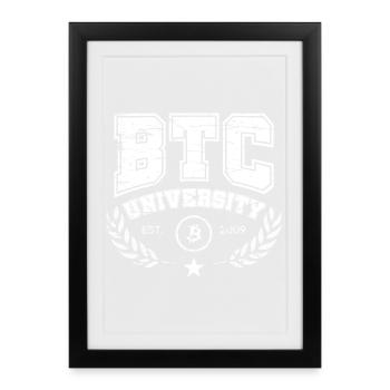 Bitcoin Logo University - Framed poster (27 × 37 cm) - black - Front
