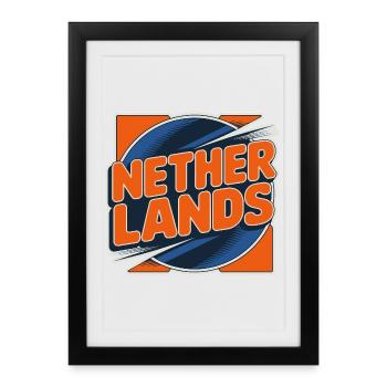 Pays-Bas - Affiche encadrée (27 × 37 cm) - noir - Devant