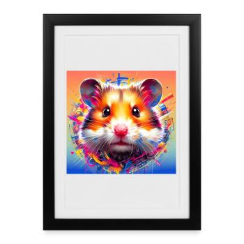hamster - Affiche encadrée (27 × 37 cm) - noir - Devant