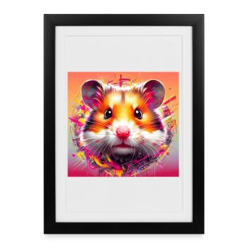 hamster - Affiche encadrée (27 × 37 cm) - noir - Devant