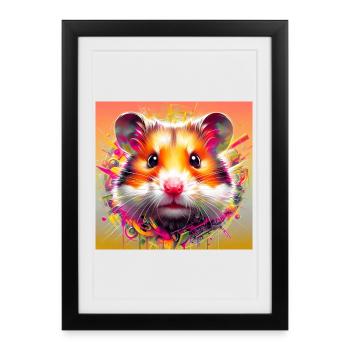 hamster - Affiche encadrée (27 × 37 cm) - noir - Devant