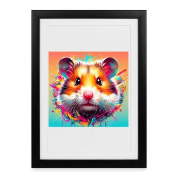 hamster - Affiche encadrée (27 × 37 cm) - noir - Devant