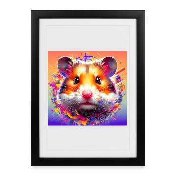 hamster - Affiche encadrée (27 × 37 cm) - noir - Devant