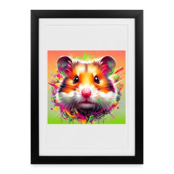 hamster - Affiche encadrée (27 × 37 cm) - noir - Devant