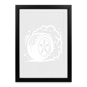 Car Tire Drifting Icon - Framed poster (27 × 37 cm) - black - Front