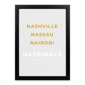 Nasbinals Lozère - Nashville - Nassau - Nairobi - Affiche encadrée (27 × 37 cm) - noir - Devant