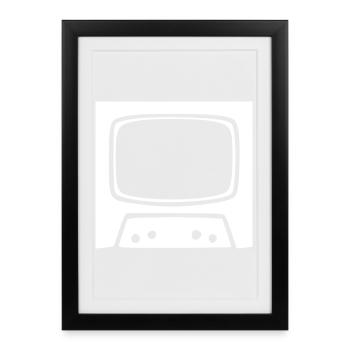 Retro Vintage TV 80s 90s Gift - Framed poster (27 × 37 cm) - black - Front