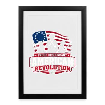 Fier descendant de la Révolution américaine - Affiche encadrée (27 × 37 cm) - noir - Devant