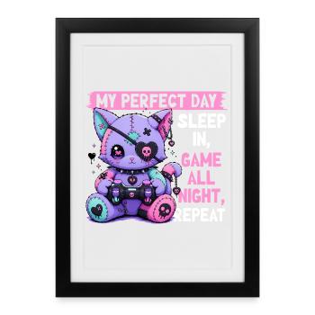 Pastel Goth Soft Goth Gaming Gamer - Affiche encadrée (27 × 37 cm) - noir - Devant