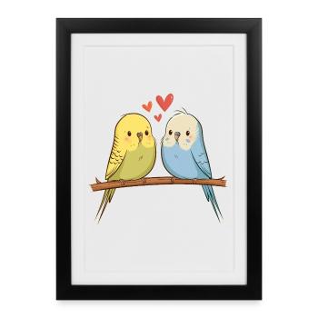 Budgies - Framed poster (27 × 37 cm) - black - Front