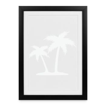 Palm Island Silhouette - Framed poster (27 × 37 cm) - black - Front