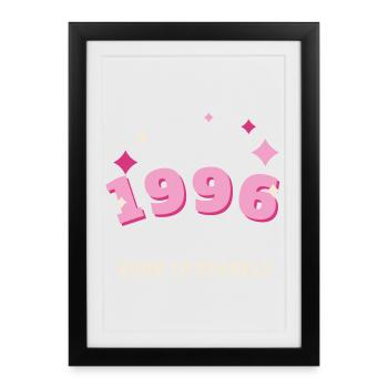 1996 Born to Sparkle Vintage 30th Birthday - Framed poster (27 × 37 cm) - black - Front