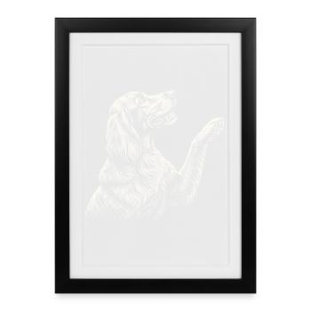 Irish Setter Raising Paw - Red Setter Dog Mom Dad - Framed poster (27 × 37 cm) - black - Front