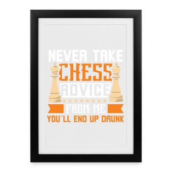 Chess Chess Player Chessboard - Framed poster (27 × 37 cm) - black - Front