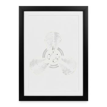 Vintage Three-Blade Propeller Illustration - Framed poster (27 × 37 cm) - black - Front