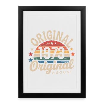 Original August 1973 Vintage Birthday 1973 - Framed poster (27 × 37 cm) - black - Front