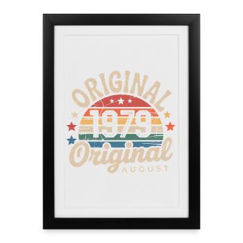 Original August 1979 Vintage Anniversary 1979 - Framed poster (27 × 37 cm) - black - Front