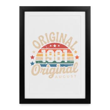 Original August 1981 Vintage Anniversary 1981 - Framed poster (27 × 37 cm) - black - Front