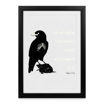 Estampe Scarleton Noir de Corbeau - Affiche encadrée (27 × 37 cm) - noir - Devant
