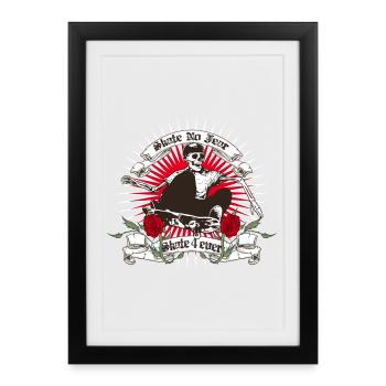 Skate no fear - Framed poster (27 × 37 cm) - black - Front