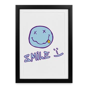 Visage souriant - Affiche encadrée (27 × 37 cm) - noir - Devant