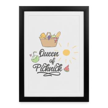 Pique-nique - Affiche encadrée (27 × 37 cm) - noir - Devant