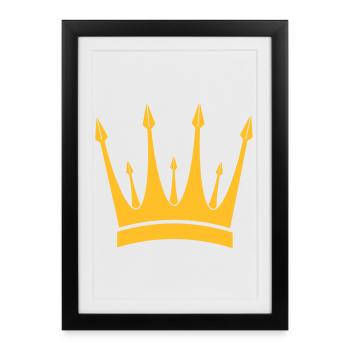Couronne / Roi / Crown / King - Affiche encadrée (27 × 37 cm) - noir - Devant