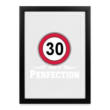 30.Anniversaire , vieilli à la perfection 30 (25) - Affiche encadrée (27 × 37 cm) - noir - Devant