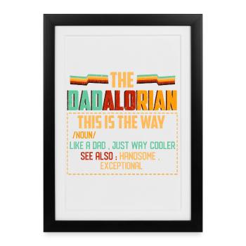 T-shirt citation inspirante Dadlorian - Affiche encadrée (27 × 37 cm) - noir - Devant