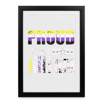Proud of who I am non-binary LGBT - Framed poster (27 × 37 cm) - black - Front
