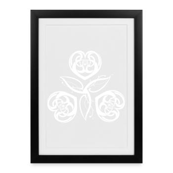 Heart Tribal Rose Knot Pattern - Framed poster (27 × 37 cm) - black - Front
