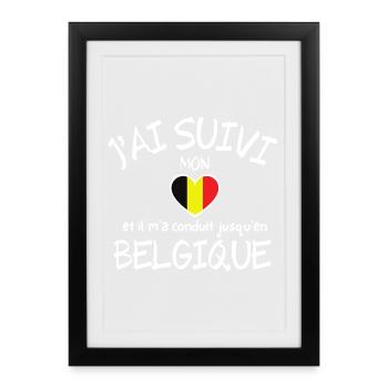 Belgique, Belgique humour, je suis Belge - Affiche encadrée (27 × 37 cm) - noir - Devant