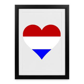 Coeur Hollande Couleurs - Affiche encadrée (27 × 37 cm) - noir - Devant