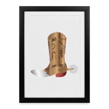 bottes occidentales extravagantes en peau de serpent - Affiche encadrée (27 × 37 cm) - noir - Devant