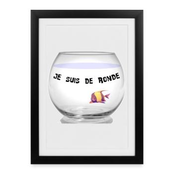 Poisson - Affiche encadrée (27 × 37 cm) - noir - Devant