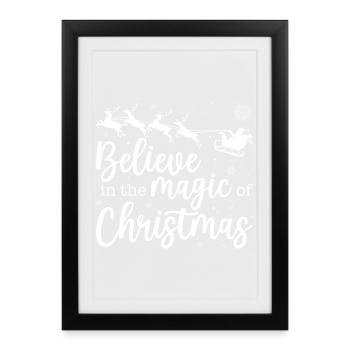 Croyez en la magie de Noël - Affiche encadrée (27 × 37 cm) - noir - Devant